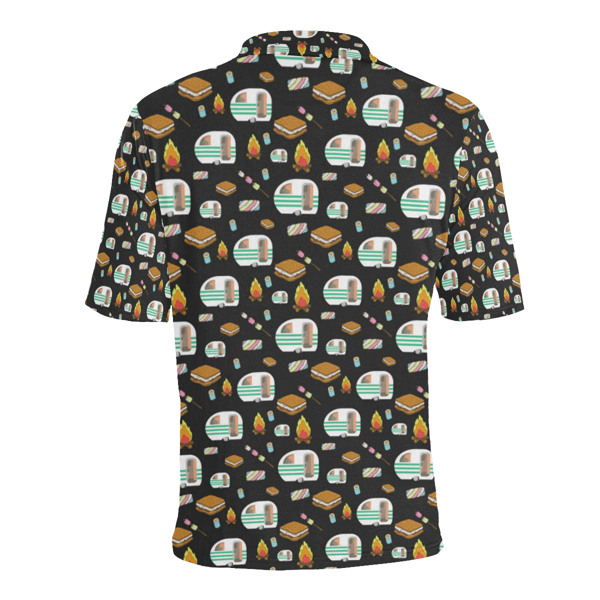 Camper marshmallow Camping Design Print Men Polo Shirt