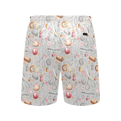 Sewing Equipment Print Design LKS302 Men's Swim Trunks Beach Shorts
