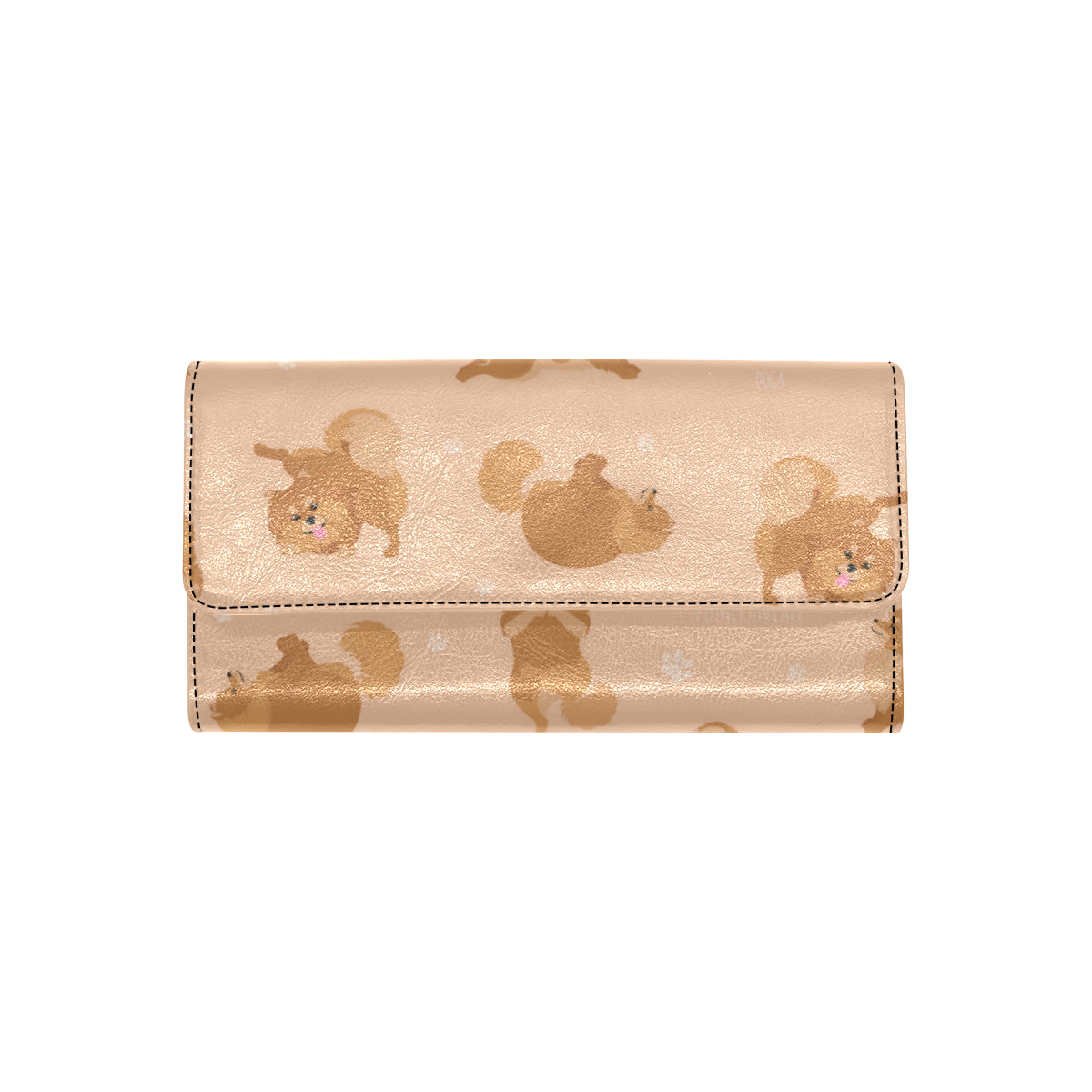 Pomeranians Pattern Print Design A06 Women's Trifold Wallet