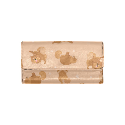 Pomeranians Pattern Print Design A06 Women's Trifold Wallet