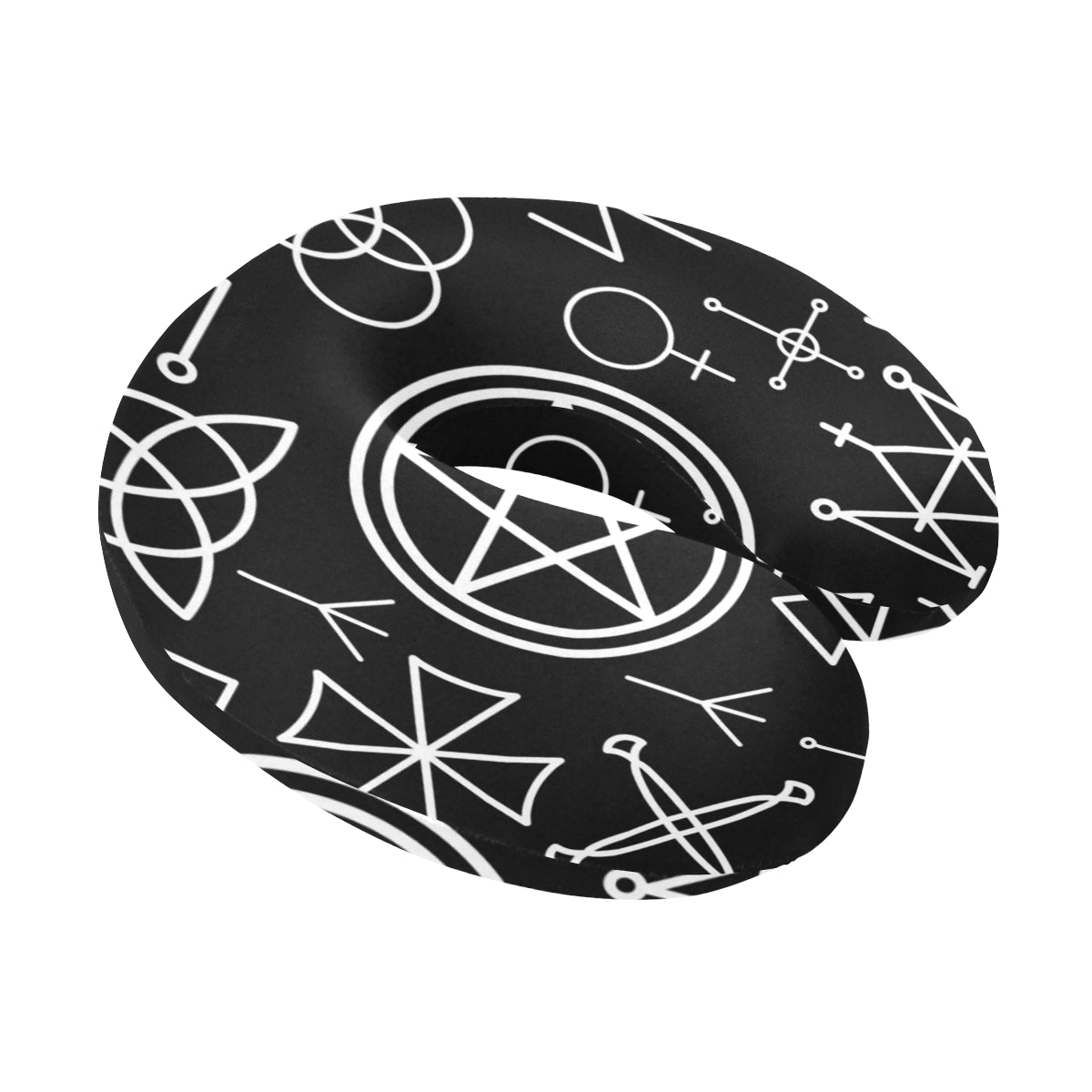 Pentagram Pattern Print Design A02 U-Shaped Travel Neck Pillow