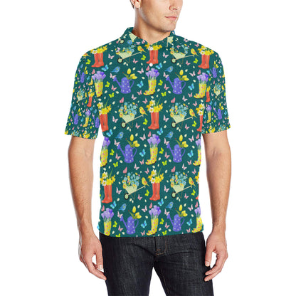 Gardening Pattern Print Design G08 Men Polo Shirt
