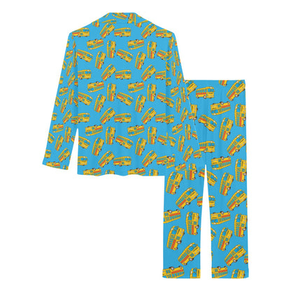 School Bus Print Design LKS302 Women's Long Pajama Set