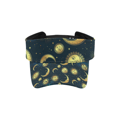 Gold Sun Moon Face Unisex Sun Visor
