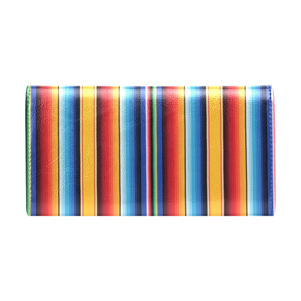 Mexican Blanket Stripe Print Pattern Women's Trifold Wallet
