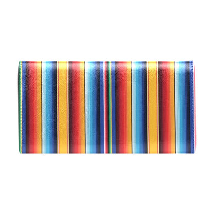 Mexican Blanket Stripe Print Pattern Women's Trifold Wallet