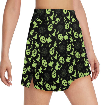 Witch Halloween Print Design LKS306 17" Golf & Pickleball Skort with Pockets