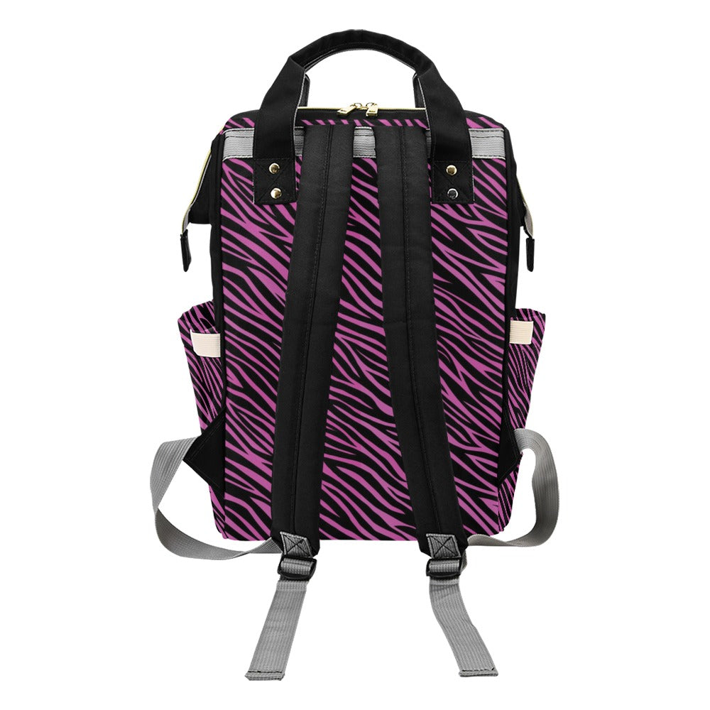 Zebra Pink Print Design LKS304 Diaper Bag Backpack