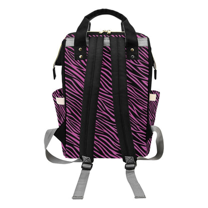 Zebra Pink Print Design LKS304 Diaper Bag Backpack