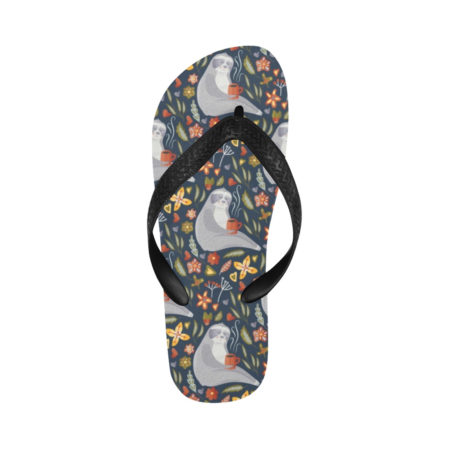 Sloth Print Design LKS303 Flip Flops