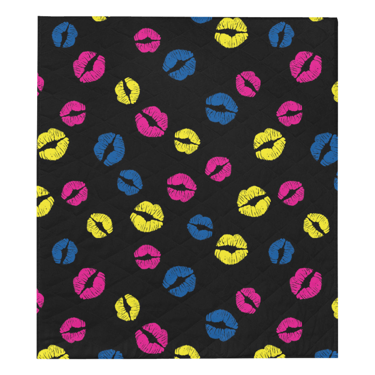Lip Neon Color Pattern Print Design 01 Premium Quilt