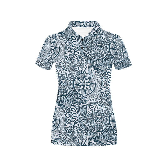 Polynesian Pattern Print Design A03 Women's Polo Shirt