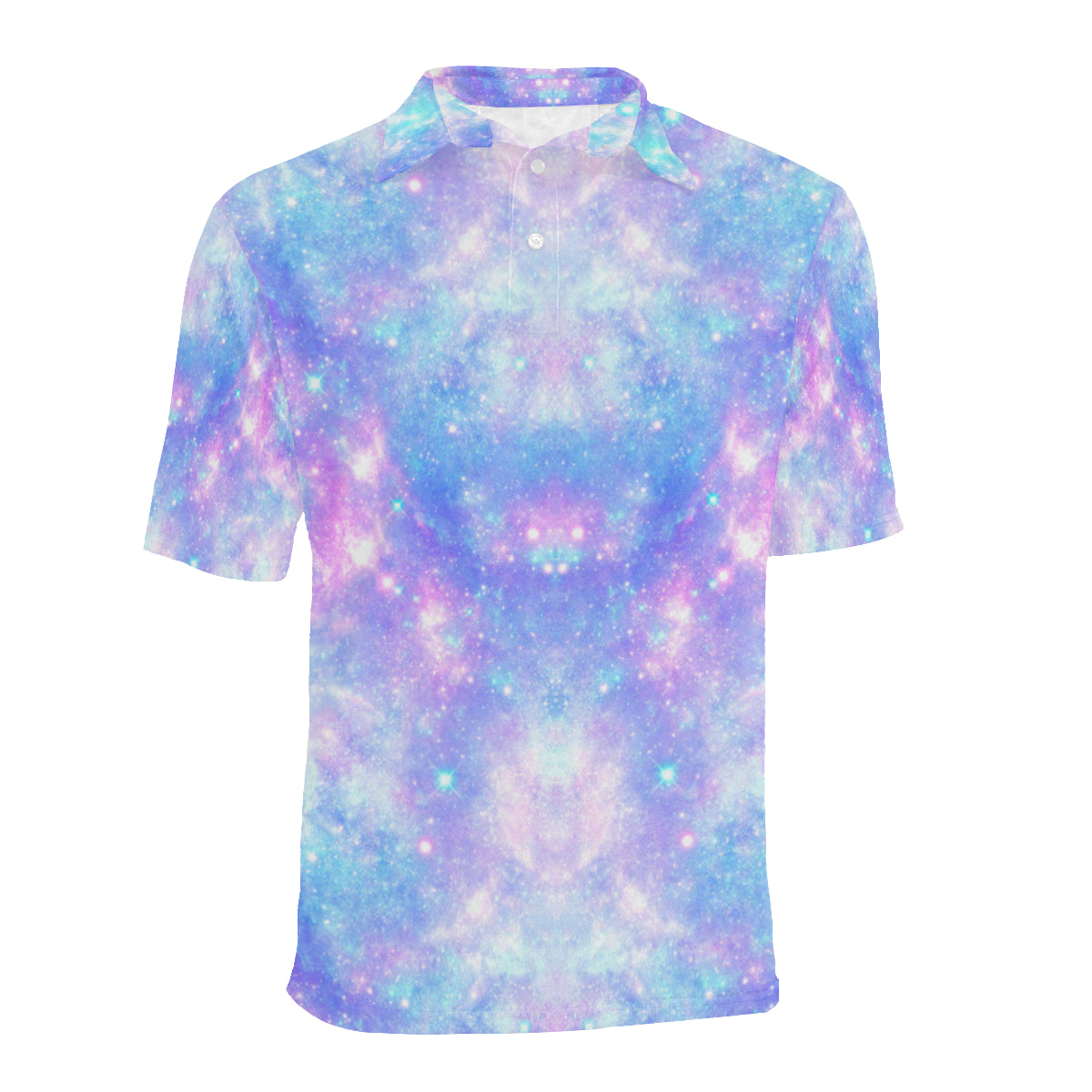 Galaxy Stardust Pastel Color Print Men Polo Shirt