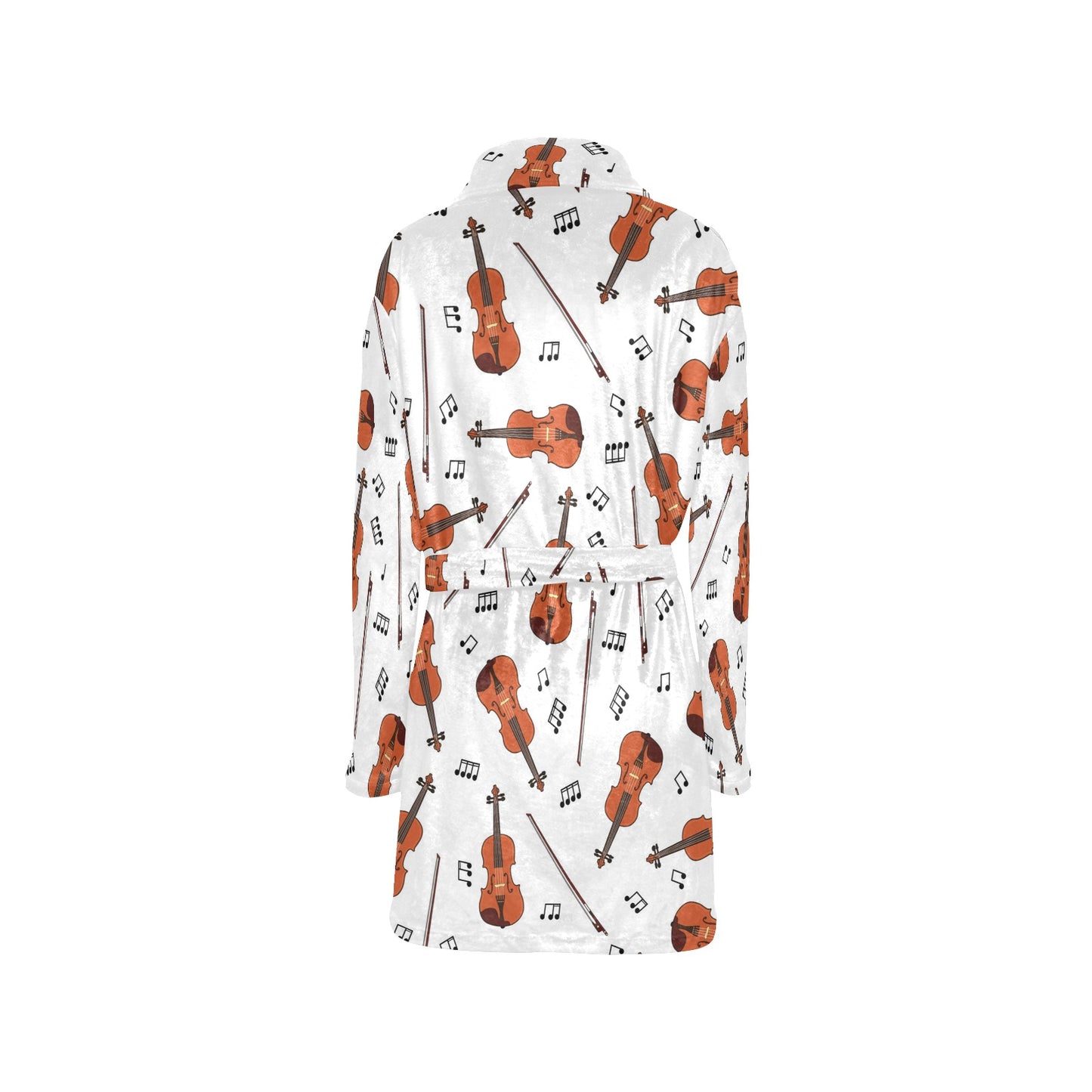 Violin Pattern Print Design 02 Women's Fleece Robe