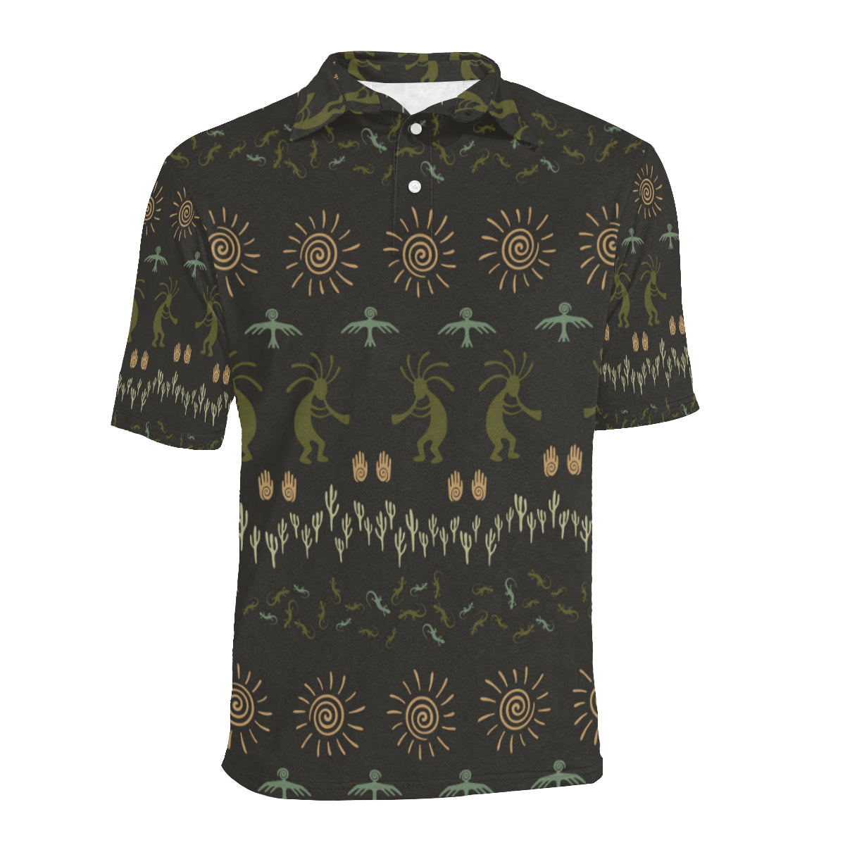 Mayan Pattern Print Design 04 Men Polo Shirt