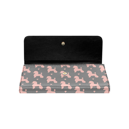 Poodle Pattern Print Design A02 Women's Trifold Wallet