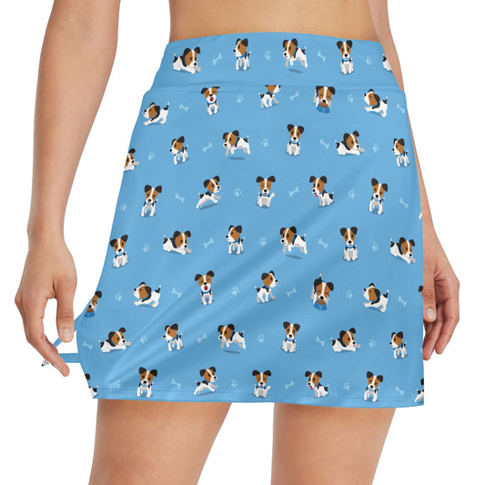 Russell Terriers Print Design LKS3010 17" Golf & Pickleball Skort with Pockets