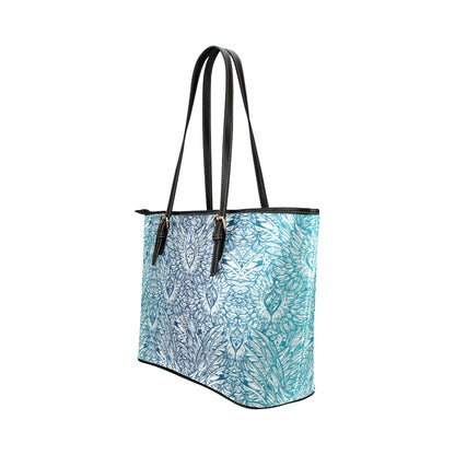 Angel Wings Boho Design Themed Print Leather Tote Bag