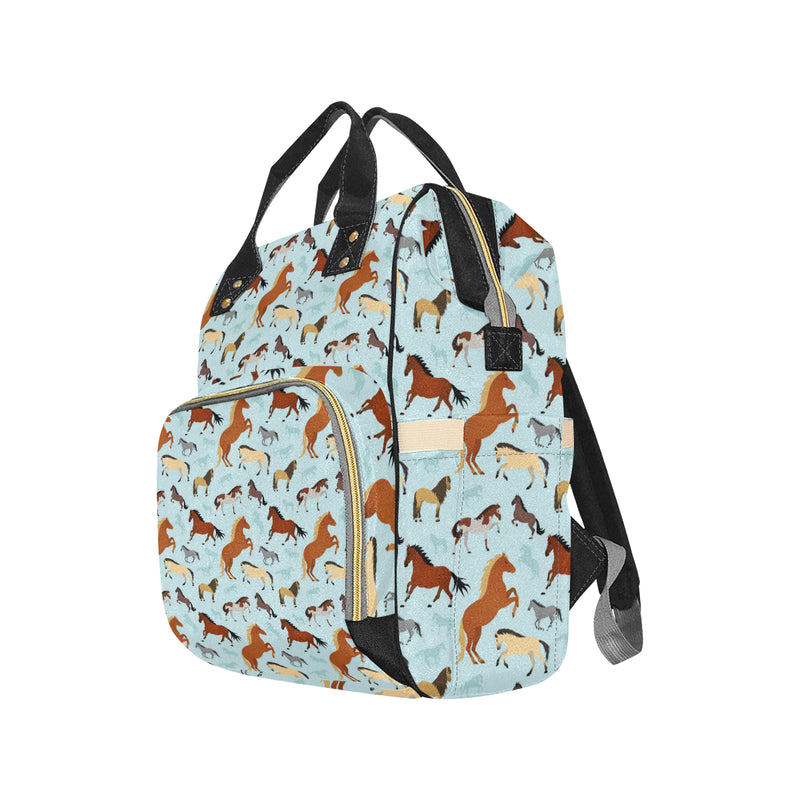 Horse Cute Themed Pattern Print Diaper Bag Backpack