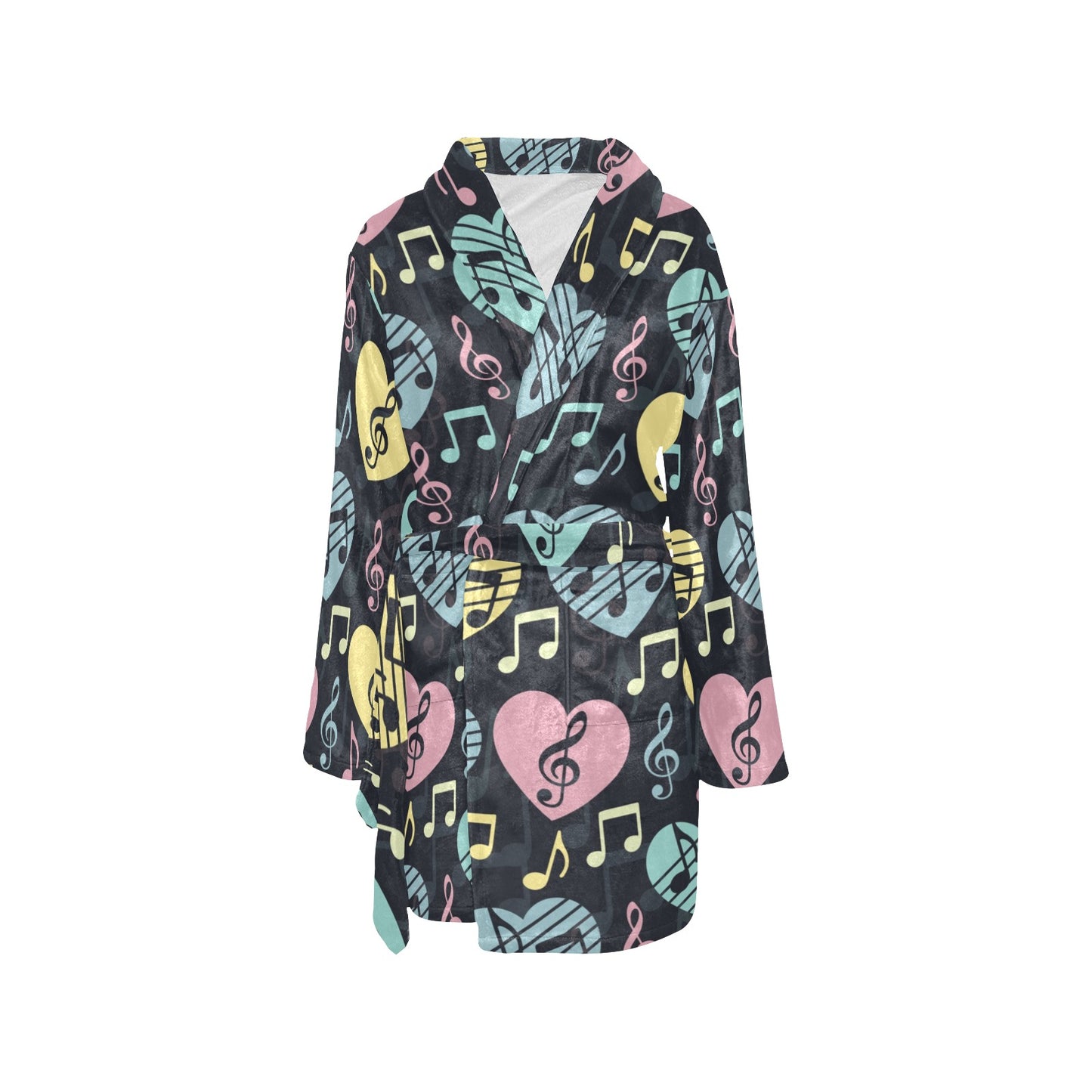 Music note Pattern Print Design A03 Women's Fleece Robe