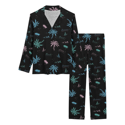 Aloha Hawaii Pattern Print Design 03 Women's Long Pajama Set