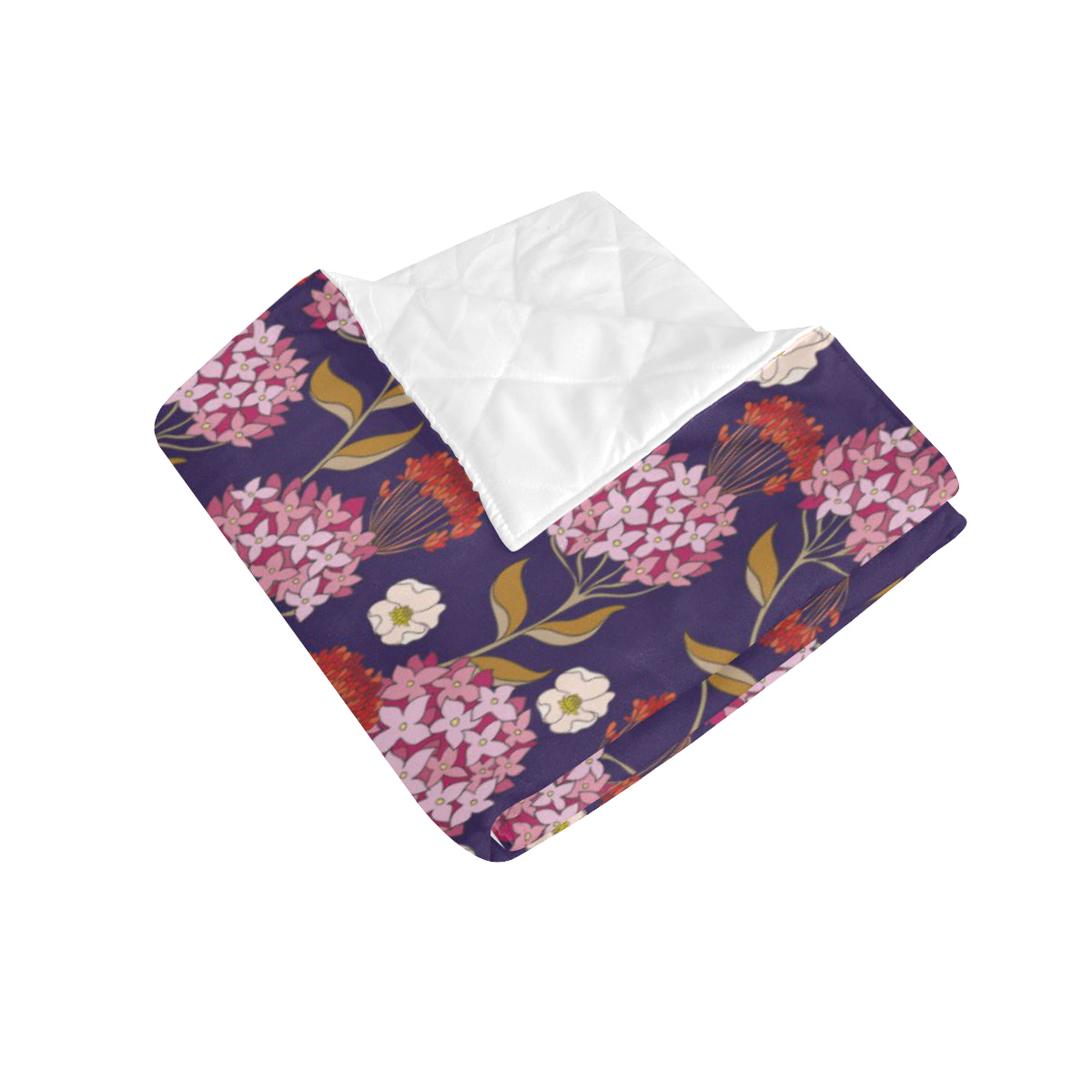 Hydrangea Pattern Print Design HD010 Premium Quilt