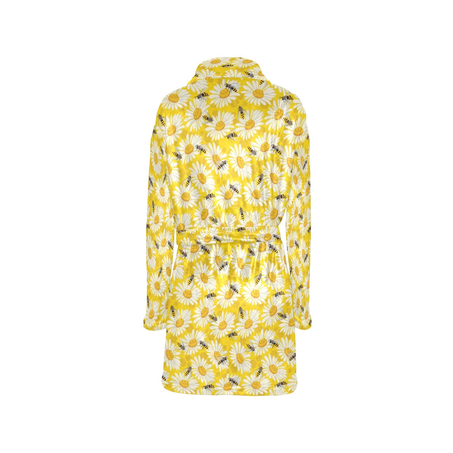 Bee Daisy Pattern Print Design 06 Women's Fleece Robe