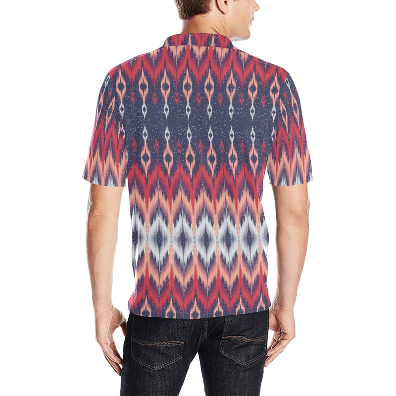 Ikat Print Design LKS401 Men Polo Shirt