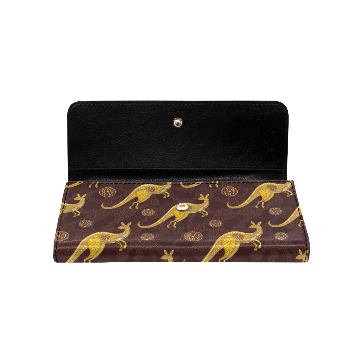 Kangaroos Aboriginal Pattern Print Design 08 Women's Trifold Wallet
