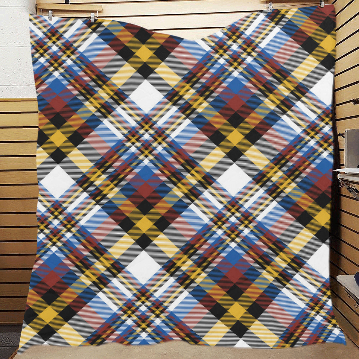Madras Pattern Print Design 01 Premium Quilt