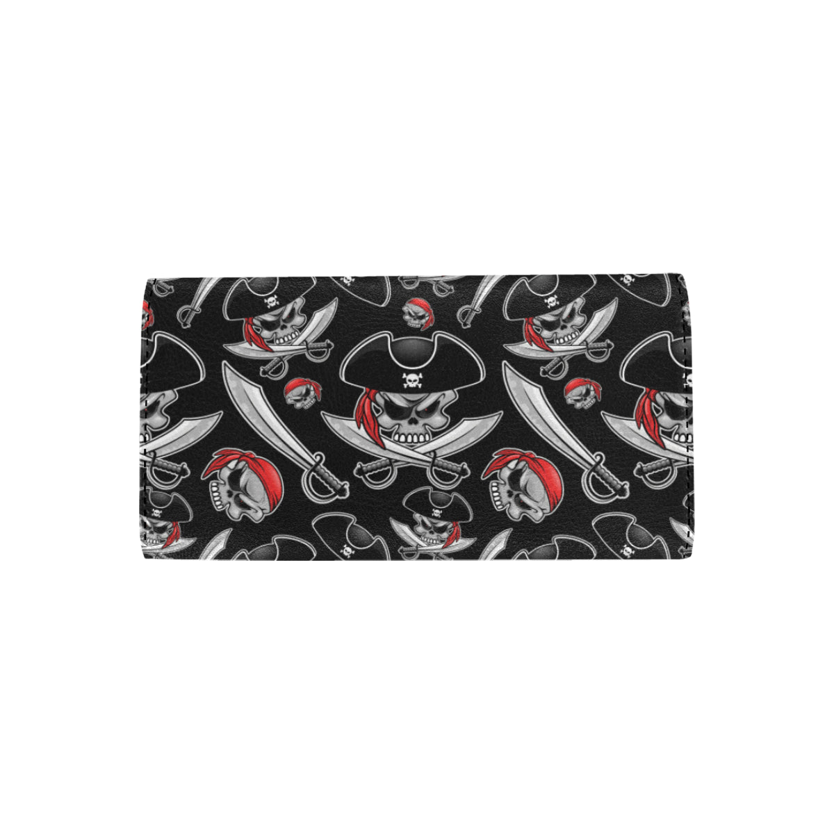 Pirate Pattern Print Design A05 Women's Trifold Wallet