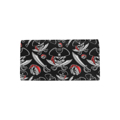 Pirate Pattern Print Design A05 Women's Trifold Wallet