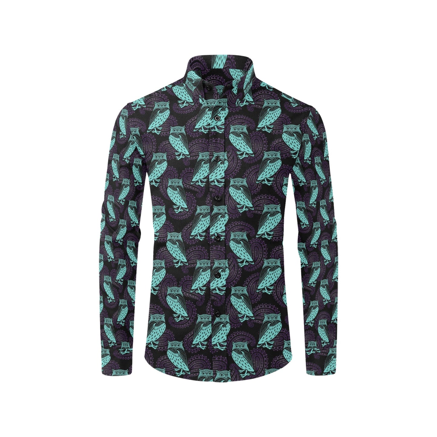 Tribal Pattern Print Design LKS3010 Men's Long Sleeve Dress Shirt
