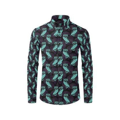Tribal Pattern Print Design LKS3010 Men's Long Sleeve Dress Shirt