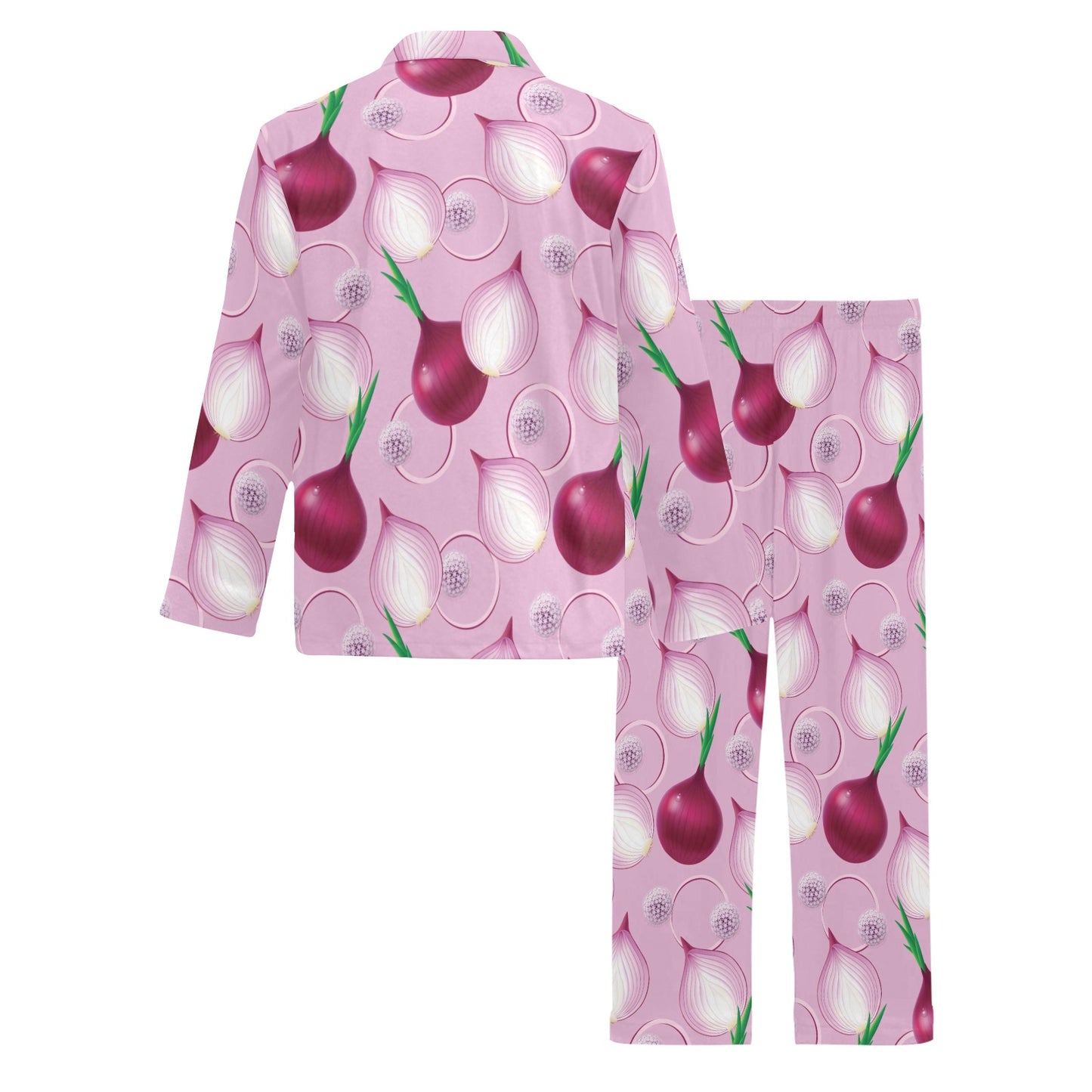 Onion Pattern Print Design A01 Men's Long Pajama Set