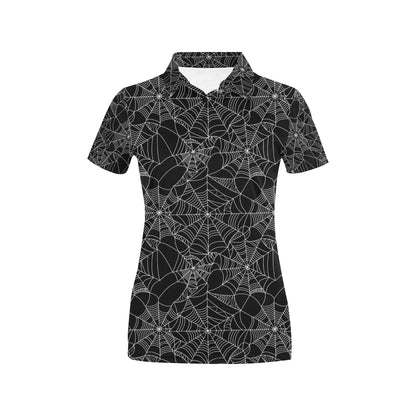 Spider Web Print Design LKS301 Women's Polo Shirt