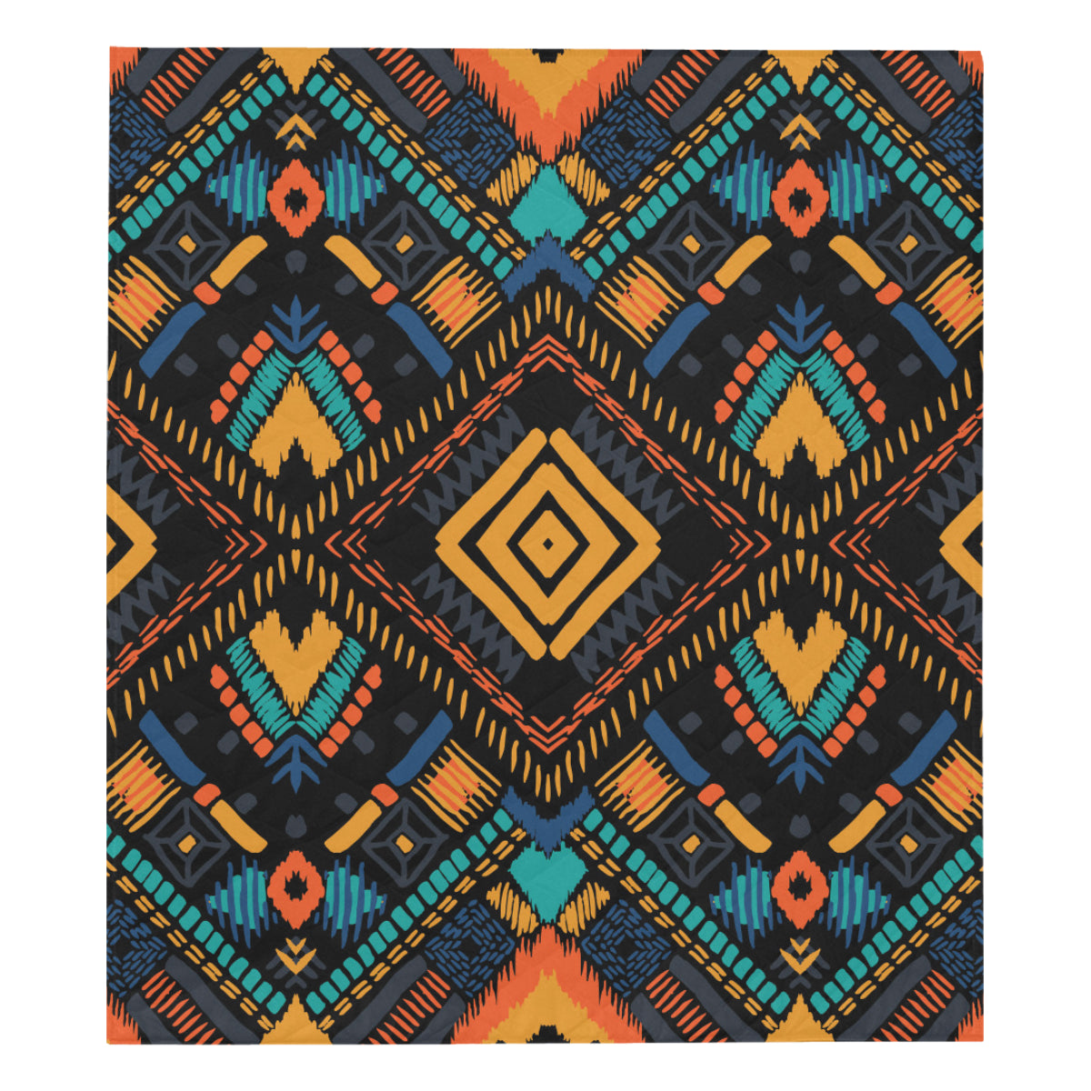 Kente Pattern Print Design 05 Premium Quilt