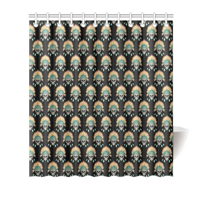 American indian Skull Pattern Shower Curtain