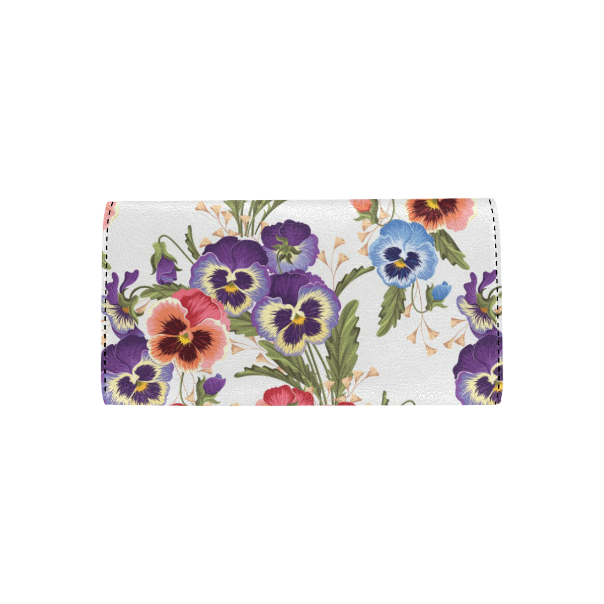 Pansy Pattern Print Design PS06 Women's Trifold Wallet