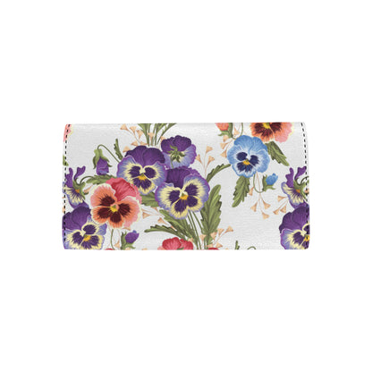Pansy Pattern Print Design PS06 Women's Trifold Wallet