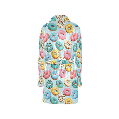 Donut Pattern Print Design DN05 Women's Fleece Robe