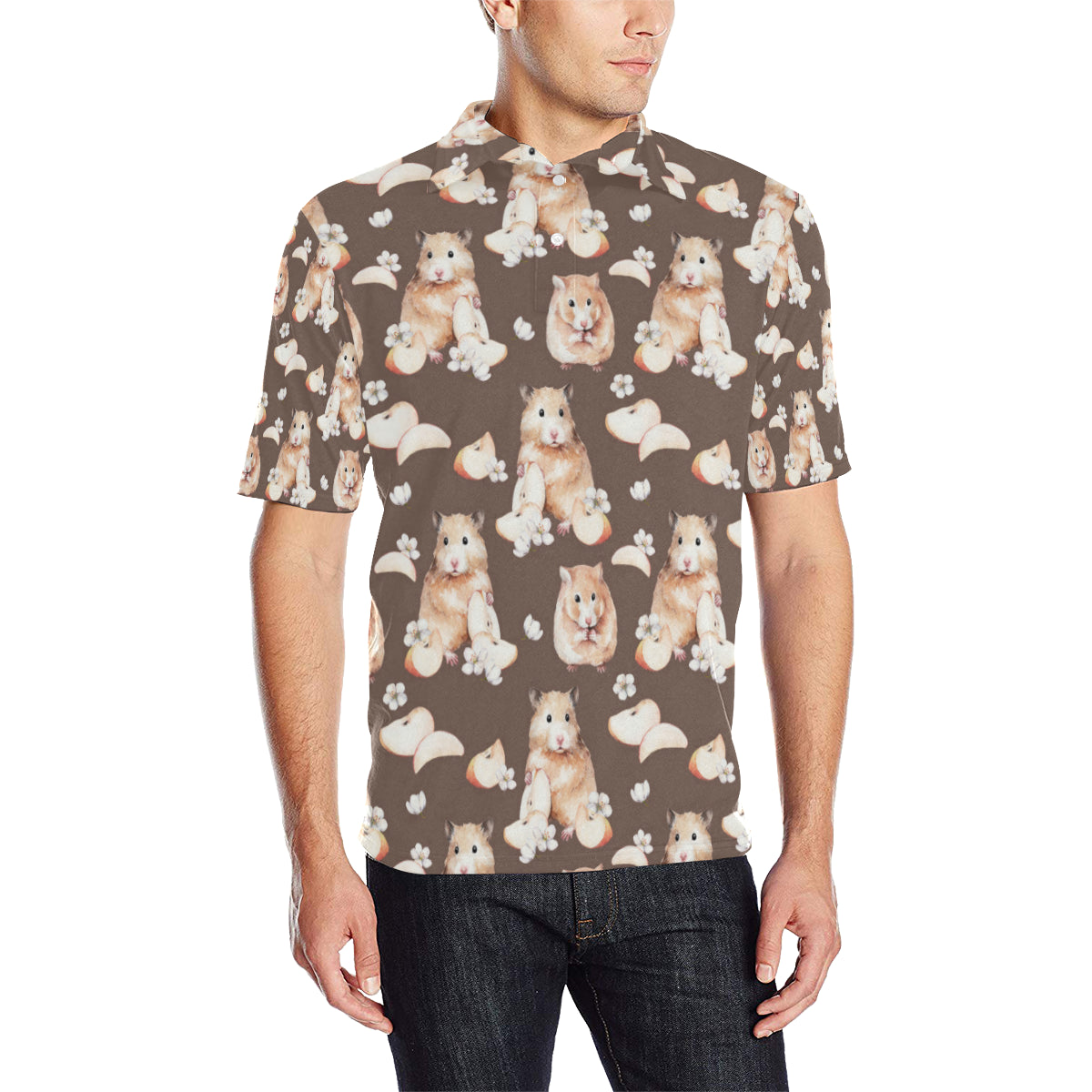 Hamster Pattern Print Design 03 Men Polo Shirt