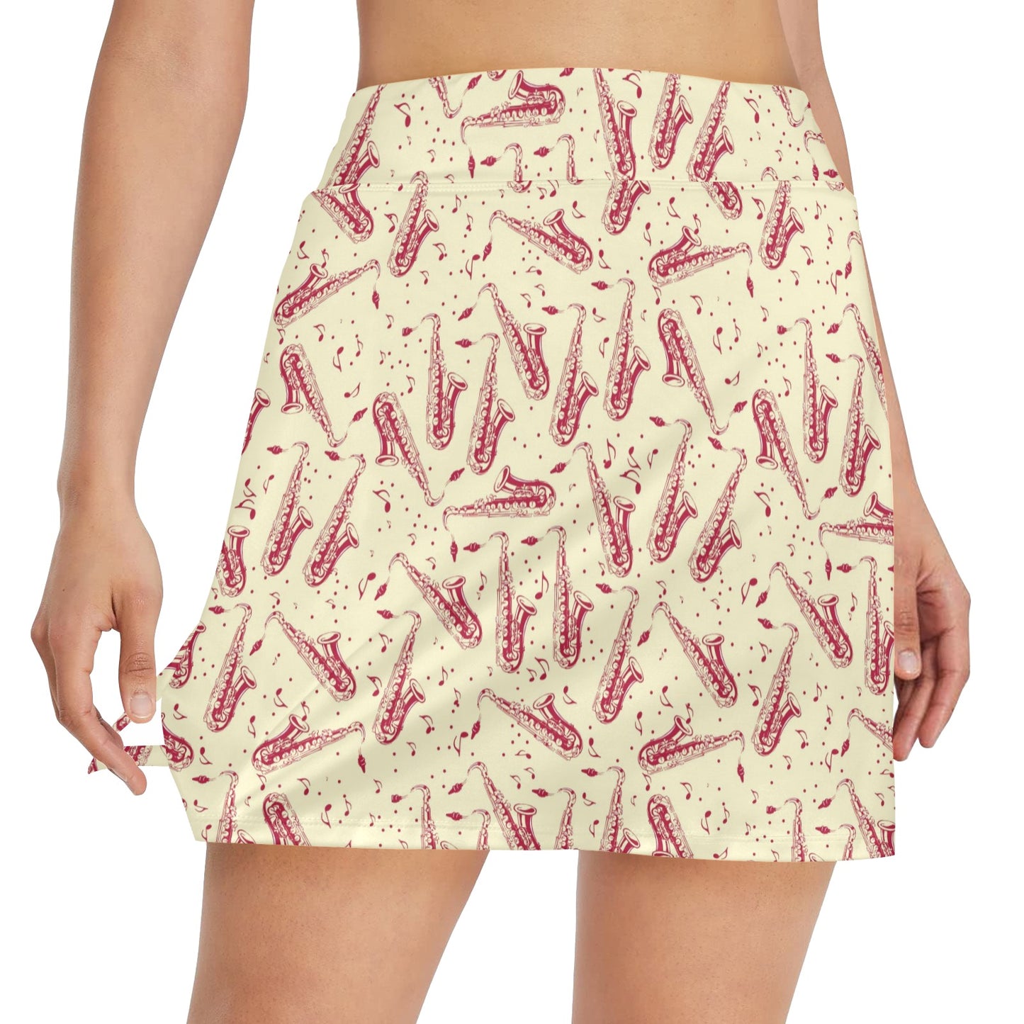 Saxophone Print Design LKS402 17" Golf & Pickleball Skort with Pockets