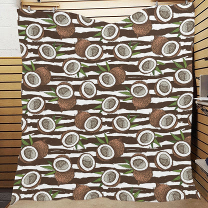 Coconut Pattern Print Design CN04 Premium Quilt