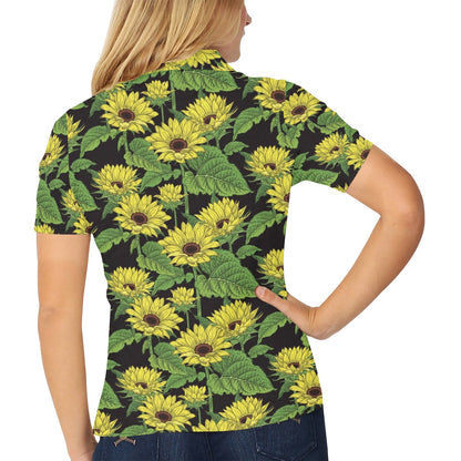 Sunflower Print Design LKS3010 Women's Polo Shirt