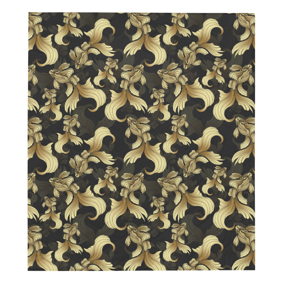 Goldfish Pattern Print Design 02 Premium Quilt