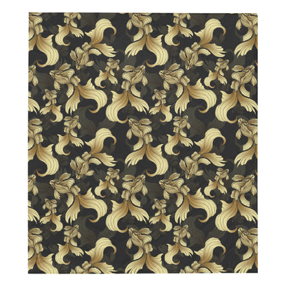 Goldfish Pattern Print Design 02 Premium Quilt