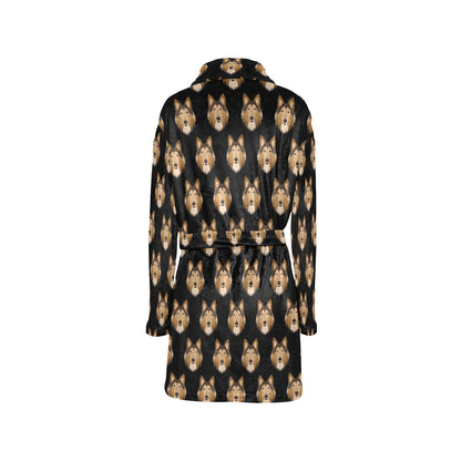 Collies Pattern Print Design 01 Women's Fleece Robe