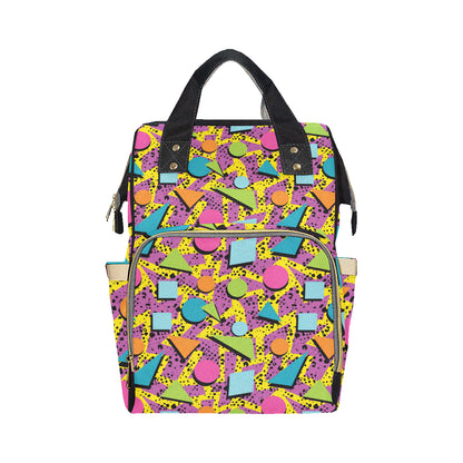 80s Pattern Print Design 1 Diaper Bag Backpack