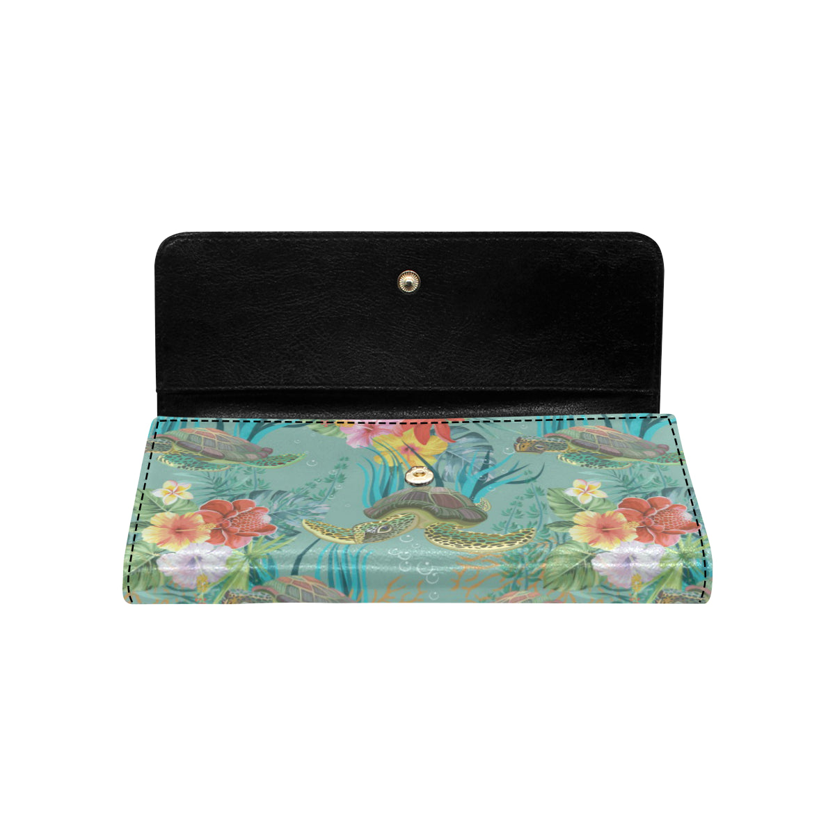 Sea Turtle Pattern Print Design T012 Women's Trifold Wallet
